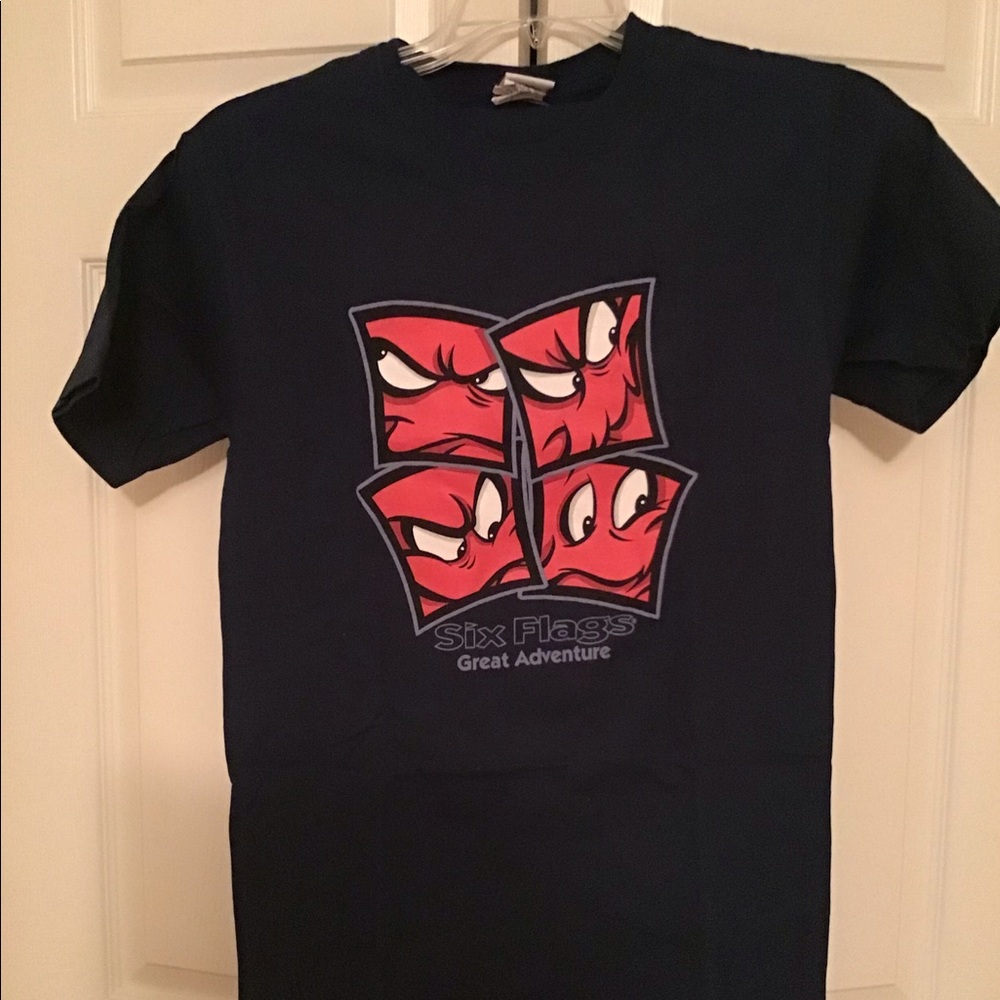 Looney Tunes Gossamer Six Flags Great Adventure Navy Adult T-Shirt - Size Small